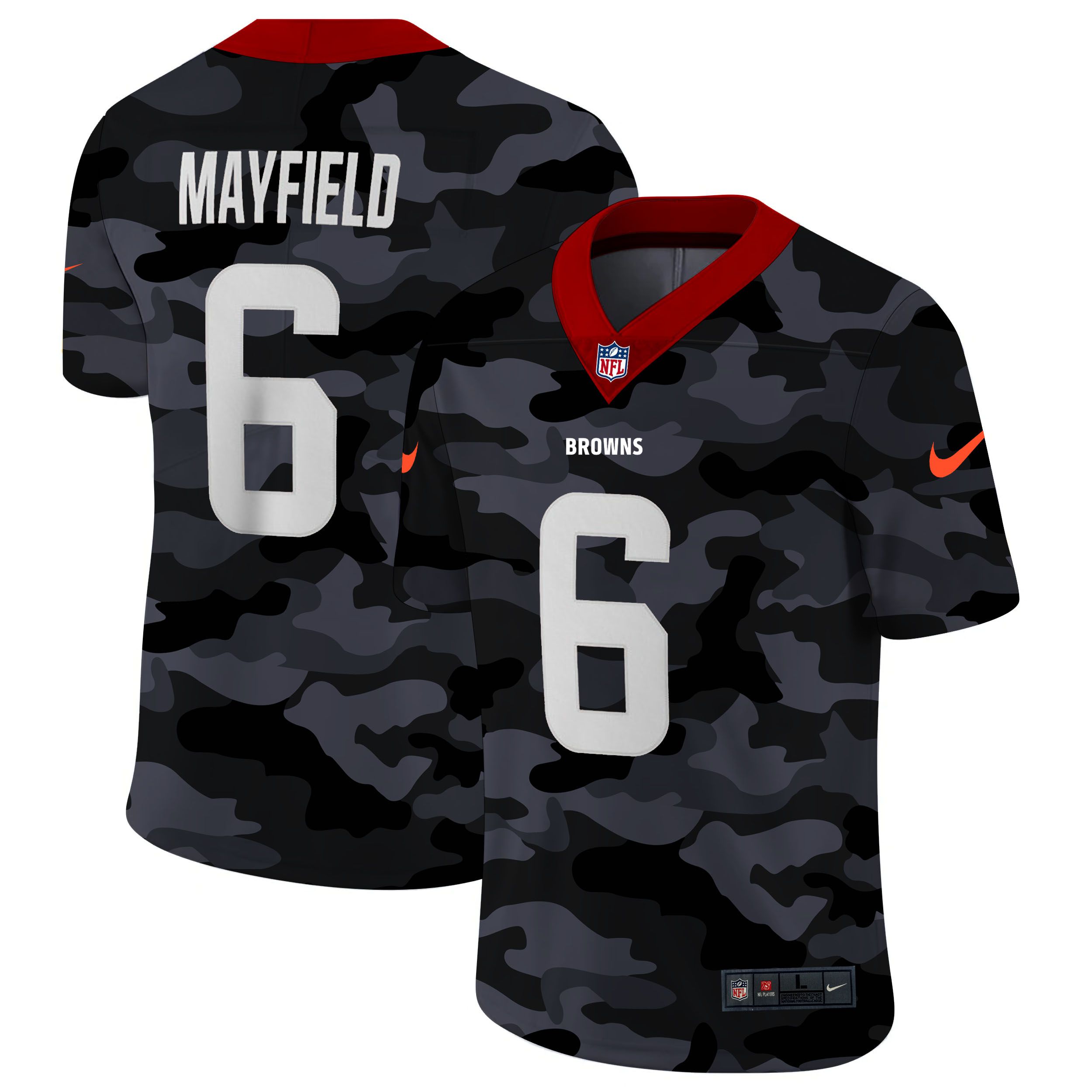 Men Cleveland Browns #6 Mayfield 2020 Nike Camo Salute to Service Limited NFL Jerseys->green bay packers->NFL Jersey